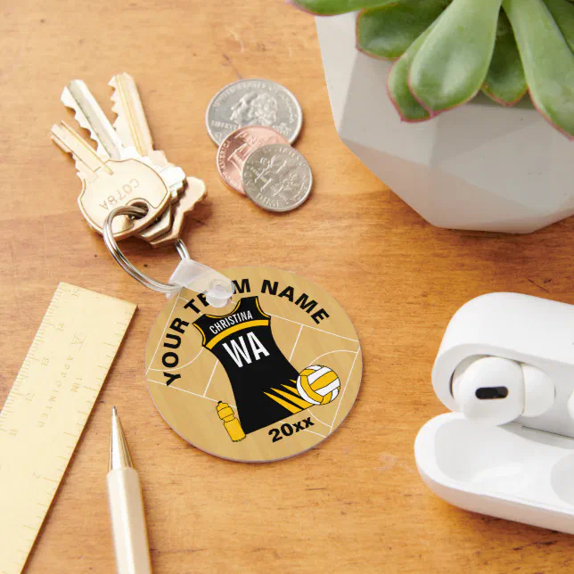 Personalised netball club members keychain Zazzle