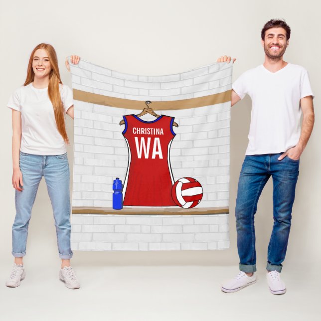 Personalised Netball uniform Fleece Blanket (In Situ)