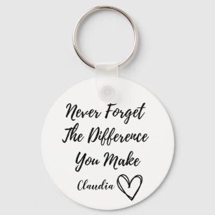 Personalised Never Forget The Difference You Make  Keychain