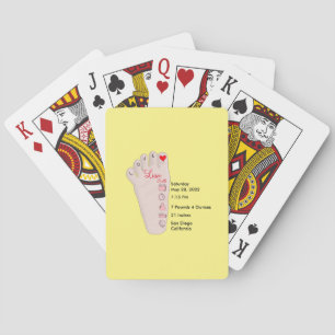 Personalised New Baby Gift Birth Stats Details Poker Cards