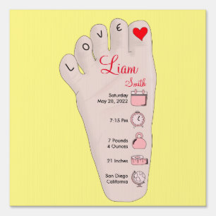 Personalised New Baby Gift Birth Stats Details Sign