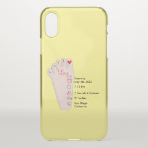 Personalised New Baby Gift Birth Stats Details iPhone XS Case