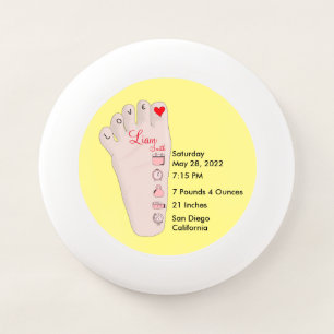 Personalised New Baby Gift Birth Stats Details Wham-O Frisbee