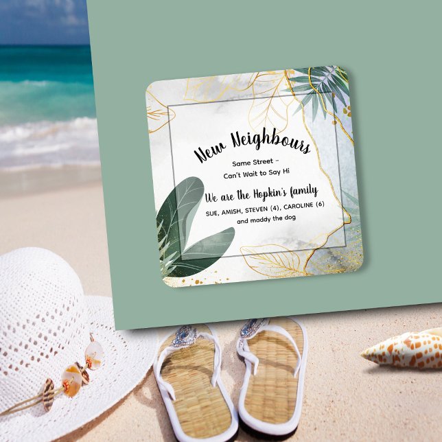 Personalised New Neighbour Introduction Card – Mee Square Sticker (Creator Uploaded)