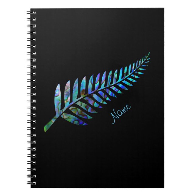 PERSONALISED NEW ZEALAND FERN PAUA NOTEBOOK (Front)