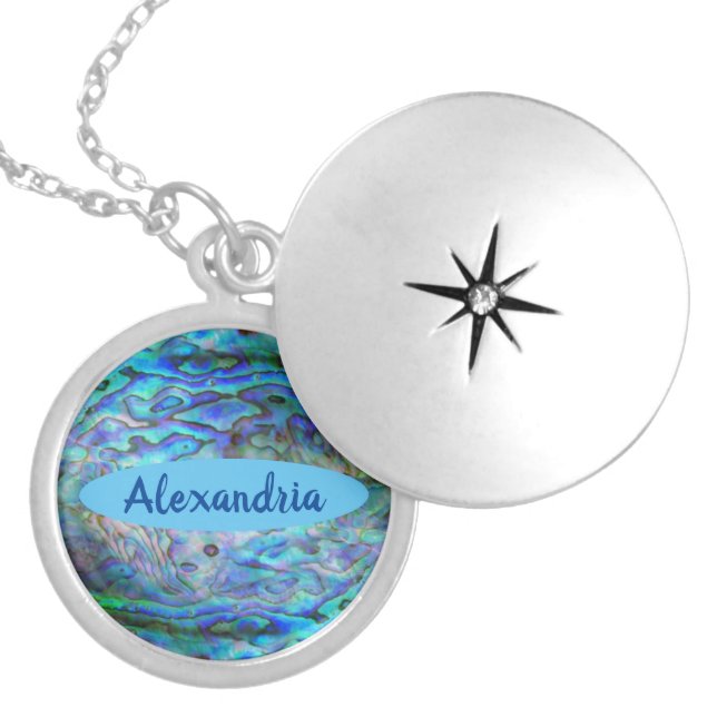 PERSONALISED NEW ZEALAND PAUA LOCKET NECKLACE (Front)