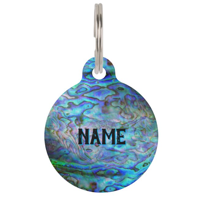 PERSONALISED NEW ZEALAND PAUA PET TAG (Front)