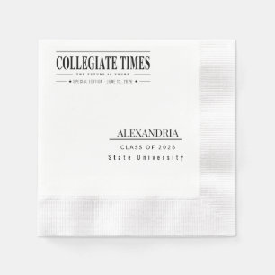 Personalised Newspaper Graduation Invitation 2026 Napkins