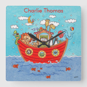 Personalised Noah's Ark Square Wall Clock