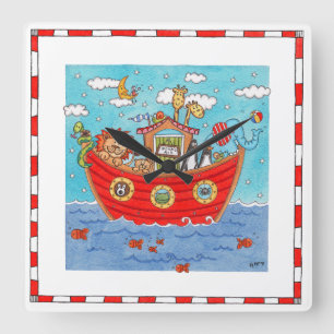 Personalised Noah's Ark Square Wall Clock