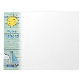 Personalised Notepad 3 Driftwood Beach design