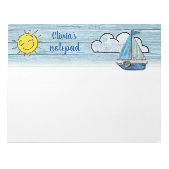 Personalised Notepad Driftwood Beach design (Front)
