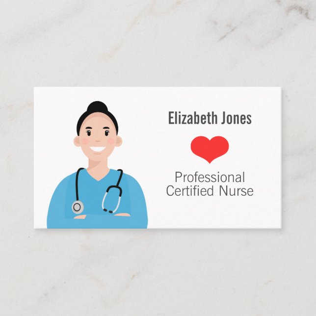 Personalised Nurse Avatar Business Card (Front)