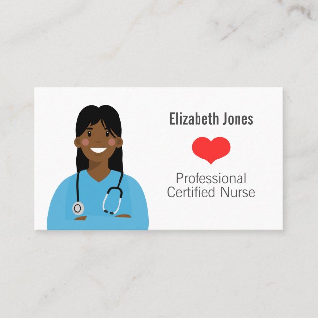 Personalised Nurse Avatar Business Card (Front)