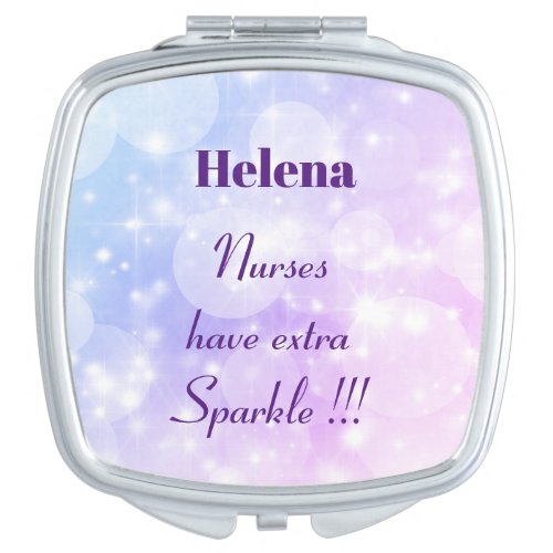 Personalised Nurses have extra Sparkle Compact Mirror