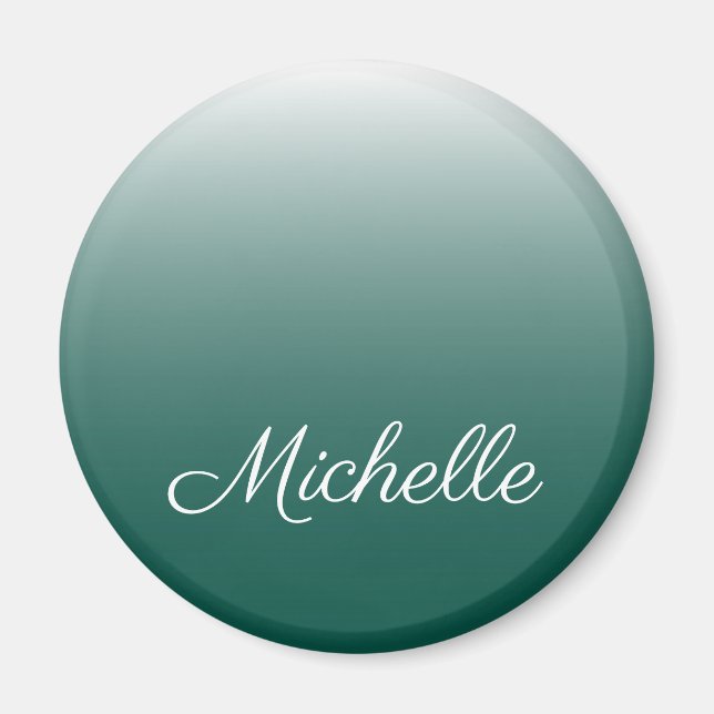 Personalised ombre gradient green magnet (Front)