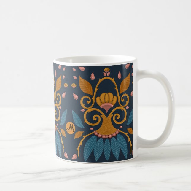 Personalised ornate pattern Medieval style Coffee Mug (Right)