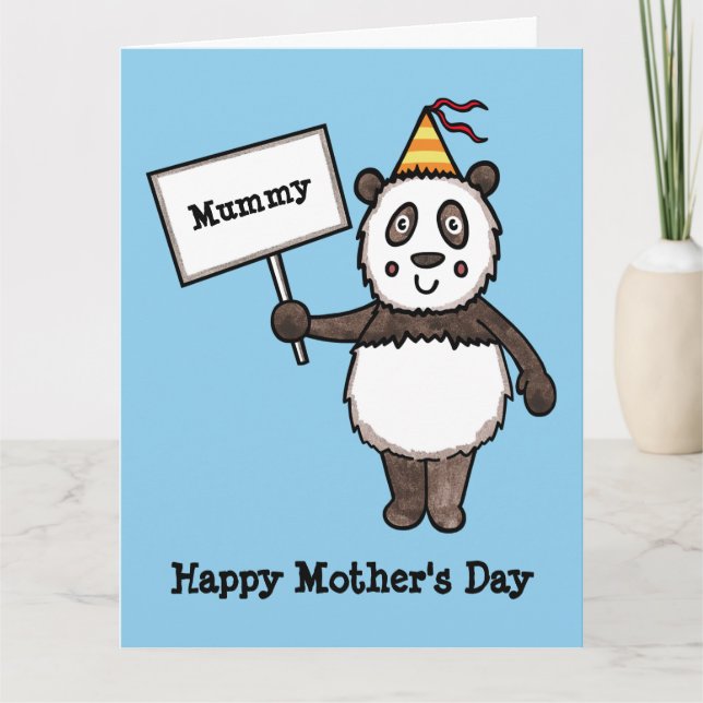 Personalised Panda Mother's Day Card (Front)