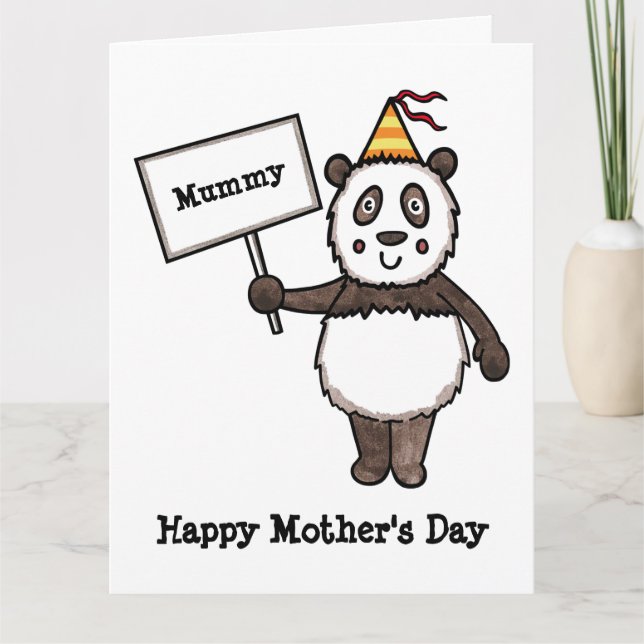 Personalised Panda Mother's Day Card (Front)