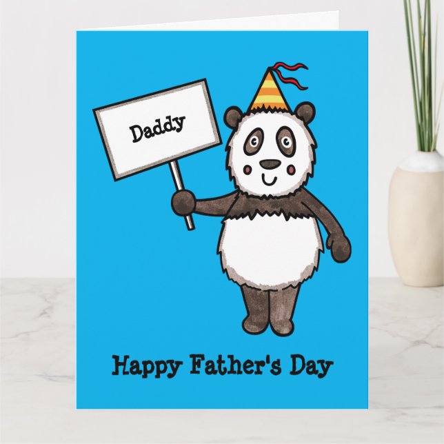 Personalised Panda Party Father's Day Card (Front)