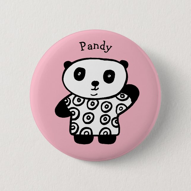 Personalised Pandy the Panda Button (Front)