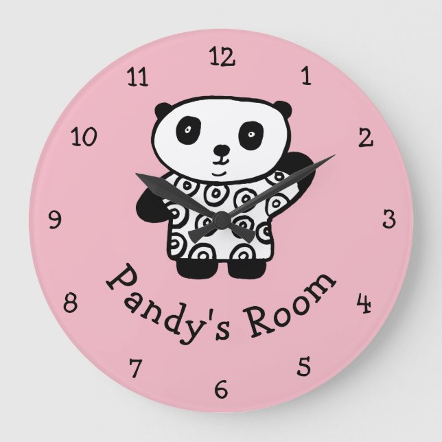 Personalised Pandy the Panda Large Clock (Front)