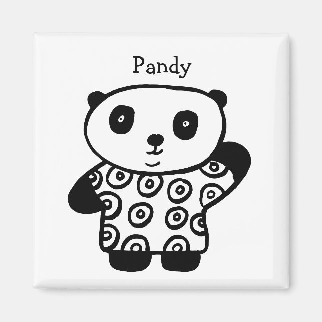 Personalised Pandy the Panda Magnet (Front)