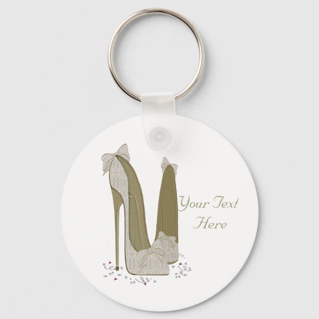 Personalised Party Stiletto Shoe Art Keychain (Front)