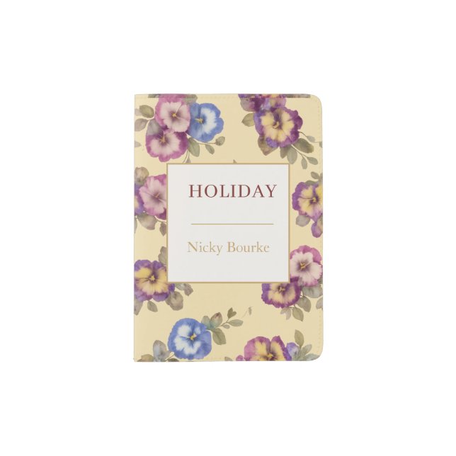 Personalised Passport Holder | Floral Travel Gift (Front)