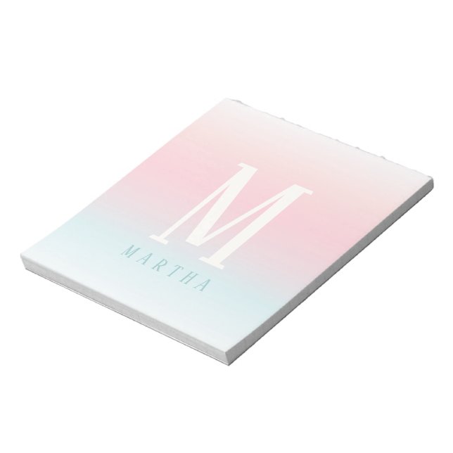 Personalised pastel rainbow name note pad (Rotated)