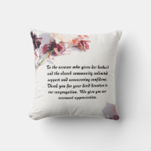 Personalised Pastor's Wife Throw Pillow