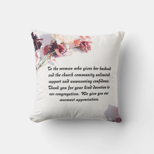 Personalised Pastors Wife Throw Pillow