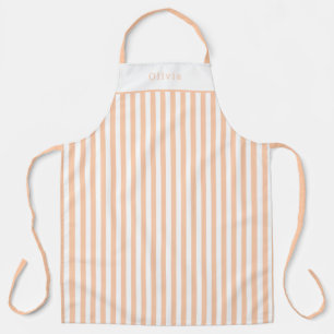 Personalised Peach Stripe Pattern Apron