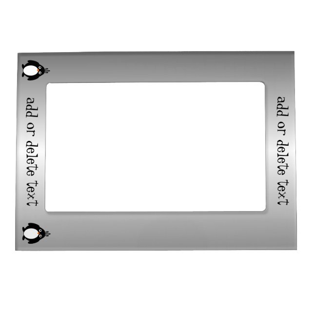 Personalised Penguin Design Portrait Magnetic Frame (Front)