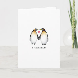 Personalised Penguin Valentines Love Card