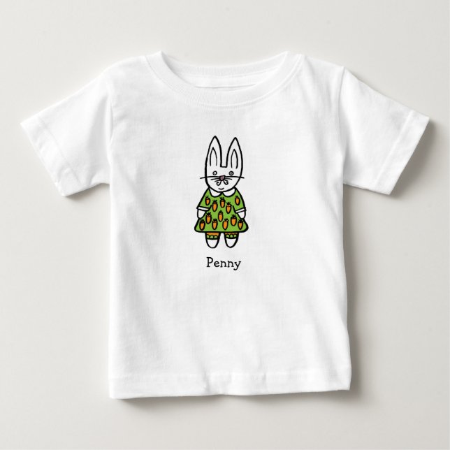 Personalised Penny the Rabbit Baby T-Shirt (Front)