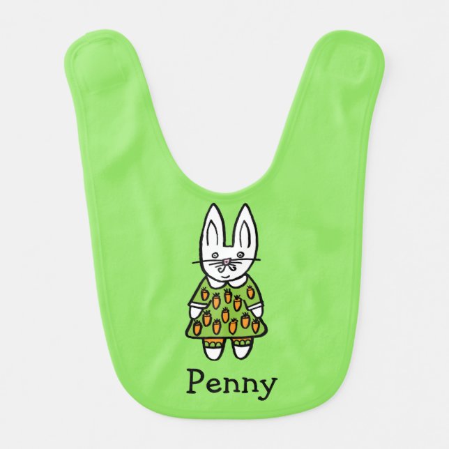 Personalised Penny the Rabbit Bib (Front)