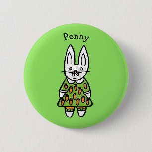 Personalised Penny the Rabbit Button
