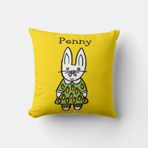 Personalised Penny the Rabbit Throw Pillow