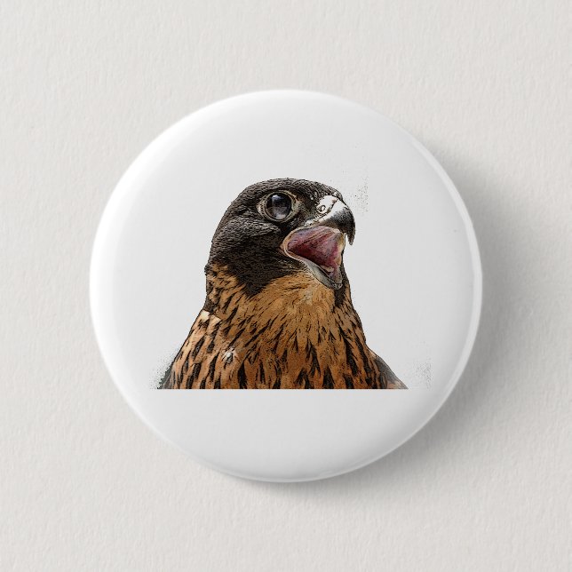 Personalised Peregrine Falcon Button (Front)