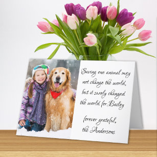 Personalised Pet Photo Veterinary Veterinarian Thank You Card