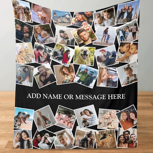 Personalised Photo Collage 36 Picture Fleece Blanket