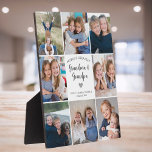 Personalised Photo Collage Grandparents Modern Plaque<br><div class="desc">This white personalized "World's Greatest Grandma & Grandpa" 8-photo collage blanket features a simple heart, accompanied by elegant handwritten script typography and the name of beloved grandchildren. An ideal and heartwarming gift for your grandparents on special occasions like Grandparents day, Anniversary, Christmas, or birthdays. Customize it with photos of favorite...</div>