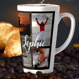 Personalised Photo Collage Tall Latte Mug