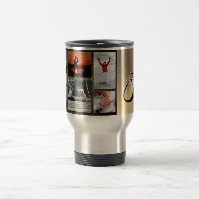 Personalised Photo Collage Travel Mug (Center)