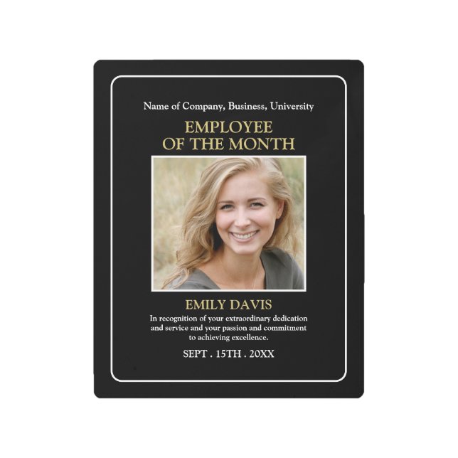 Personalised Photo - Employee Award Metal Print (Front)