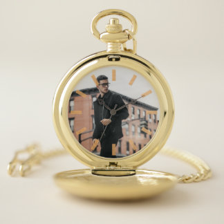 Personalised Photo Gold Engraved With Picture Pocket Watch