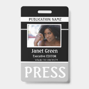 Personalised Photo ID Reporter Press Pass ID Badge