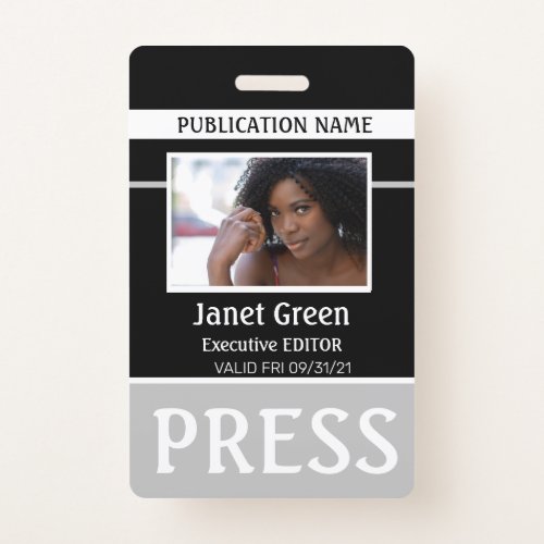 Personalised Photo ID Reporter Press Pass ID Badge