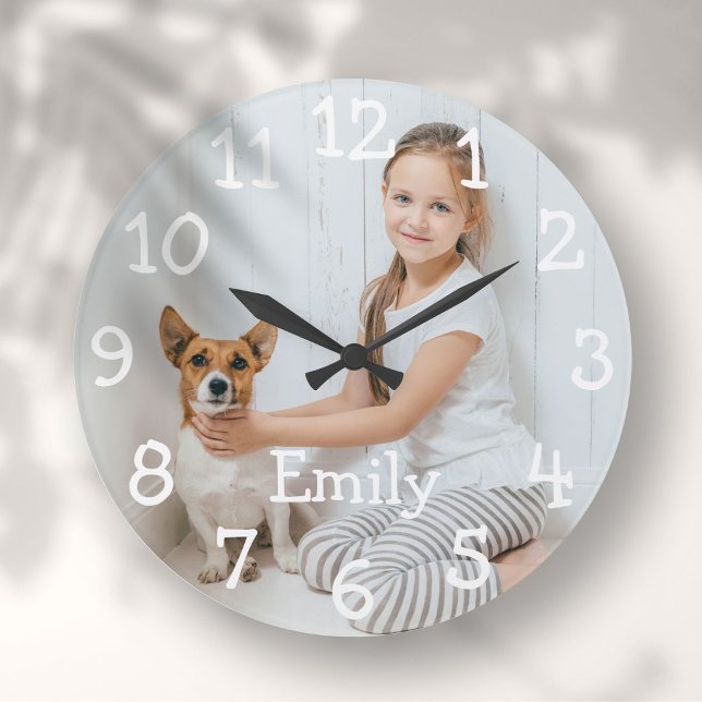 Personalised Photo Name Large Clock (Creator Uploaded)